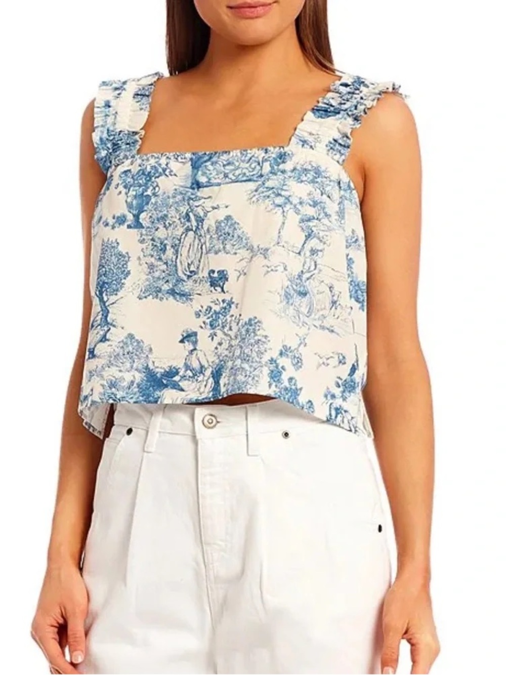 Gianni Bini Woven Sadie Sleeveless Square Neck Blouse